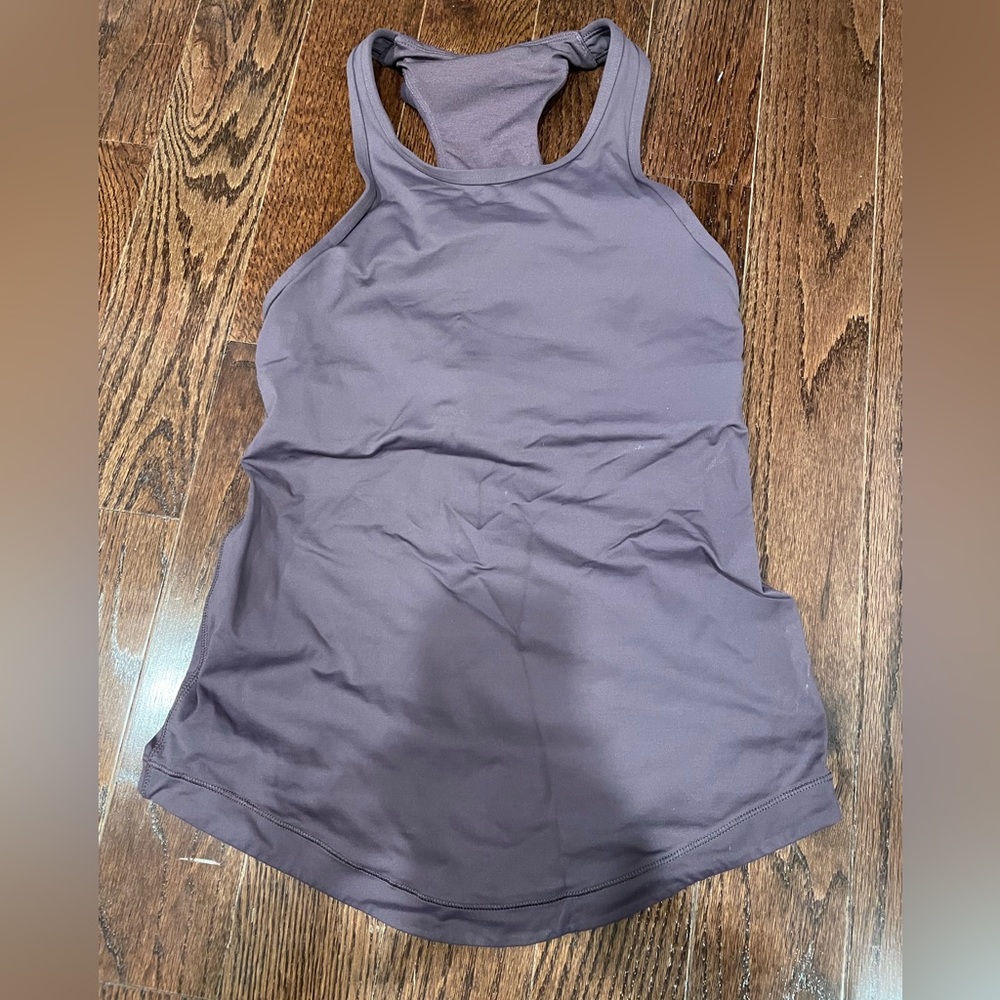 Lululemon Plum Athletic Tank with built in bra - Size 4